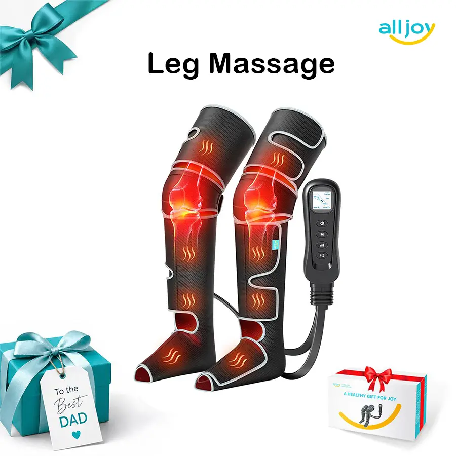 Alljoy Leg Massager for Circulation & Pain Relief, Adjustable Compression with 2 Heat Levels, 5 Modes, & 4 Intensities - FSA/HSA Eligible Self Care Gadgets, Gifts for Adults