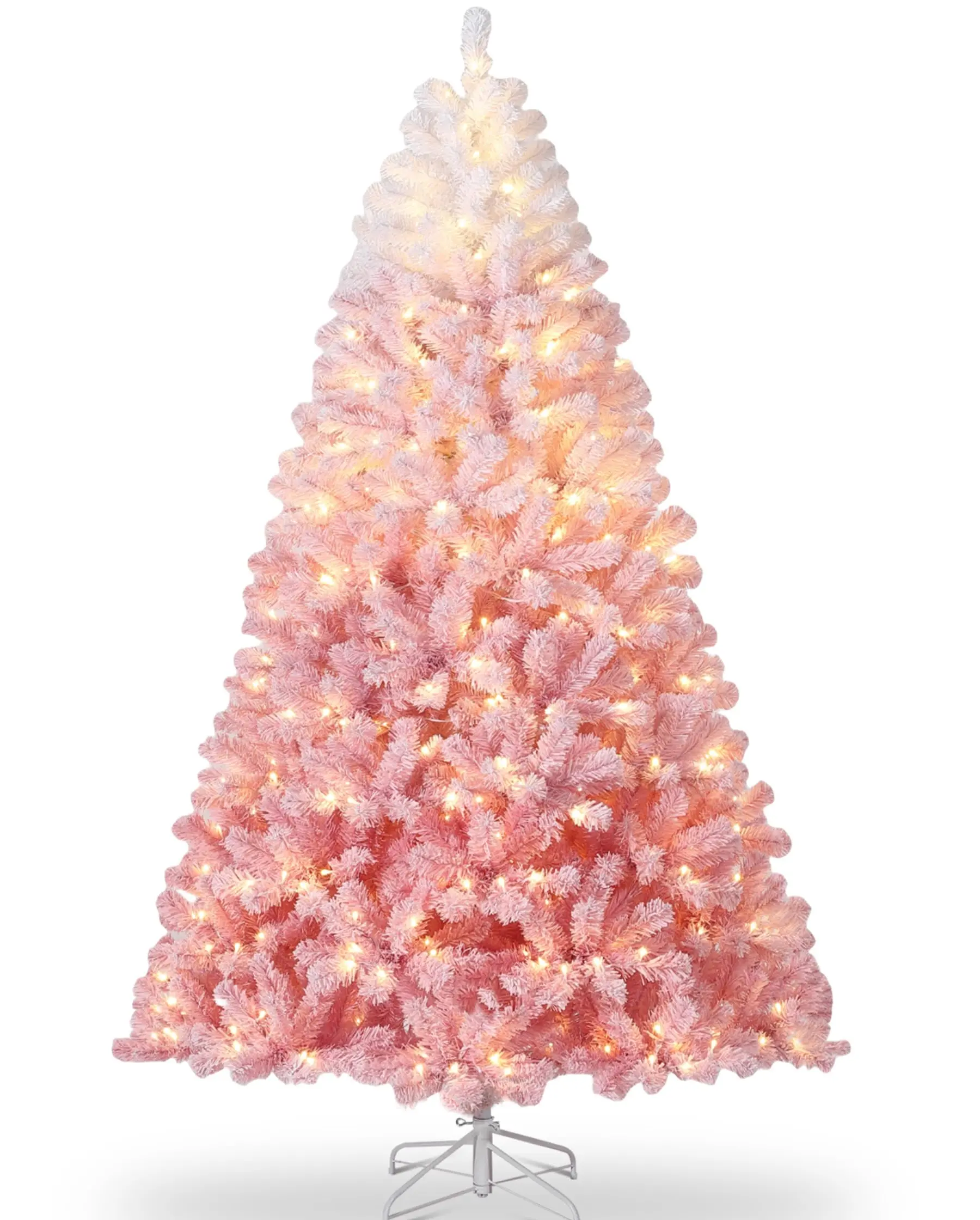 GARVEE Pre-lit 6-Foot Artificial Christmas Tree with 250 Warm White LED Lights, 750 Branch Tips, and Metal Stand, Christmas Decoration for Indoor and Outdoor Use