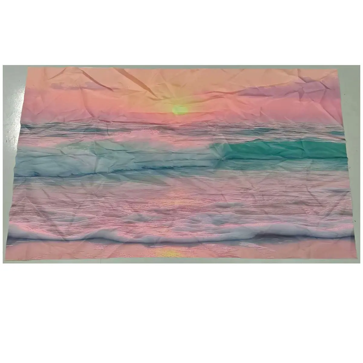 2D Flat Banner 1pc Home Decor Banner Beach Sunset Wave Pattern Background Cloth, Polyester Fabric Backdrop, Durable Polyester Fabric, Ideal for Home Party Decorations, Room Decor, Bedroom and Living Room, Party Decoration