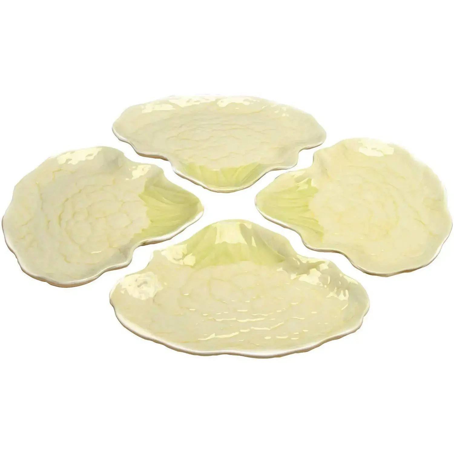Ebros 4-Piece Puzzle-Inspired Solid Porcelain Speciality Plates - Food-Safe, Crack-Resistant Pottery Serveware for Home Kitchen Dinner, Casual Dessert Use & Decor