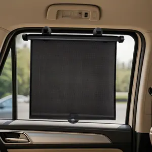 1-piece retractable car sunshade roller blind - anti UV and anti glare window sunshade, smooth sliding device, compact storage, sturdy retractable sunshade, suitable for cars SUV、 Truck - Portable Automotive Parts, for Parking Use Only
