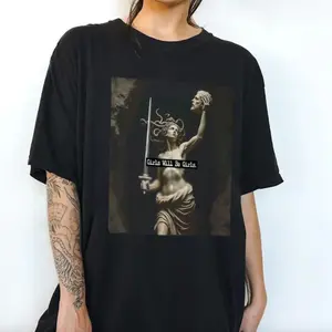 Girls Will Be Girls Shirt, Medusa with the Head of Perseus Tee, Feminist T-shirt Sweatshirt Hoodie, Women's Empowerment Tee,  Summer Cotton Streetwear