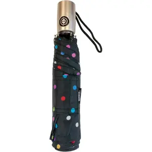 NeverWet technology, Auto Open Auto Close, Colorful dots on Black 43" arc Umbrella,, Medium