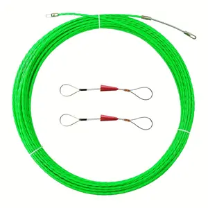 4mm Fish Tape Puller -33ft/49ft/66ft/98ft PET Polyester Single Braided Fish Tape Cable Guide- Includes 2 fish belt tighteners, Cable Threading Aid, Cable Pulling Assistant, Cable Puller - Ideal for Electrical & Telecommunication Wiring
