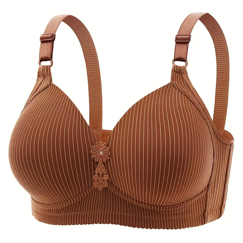 Women's Seamless Push-Up Bra, Comfortable Breathable Plus Size Maternity Underwear, Adjustable Nursing Bra, Front Closure Breast Protection Cup
