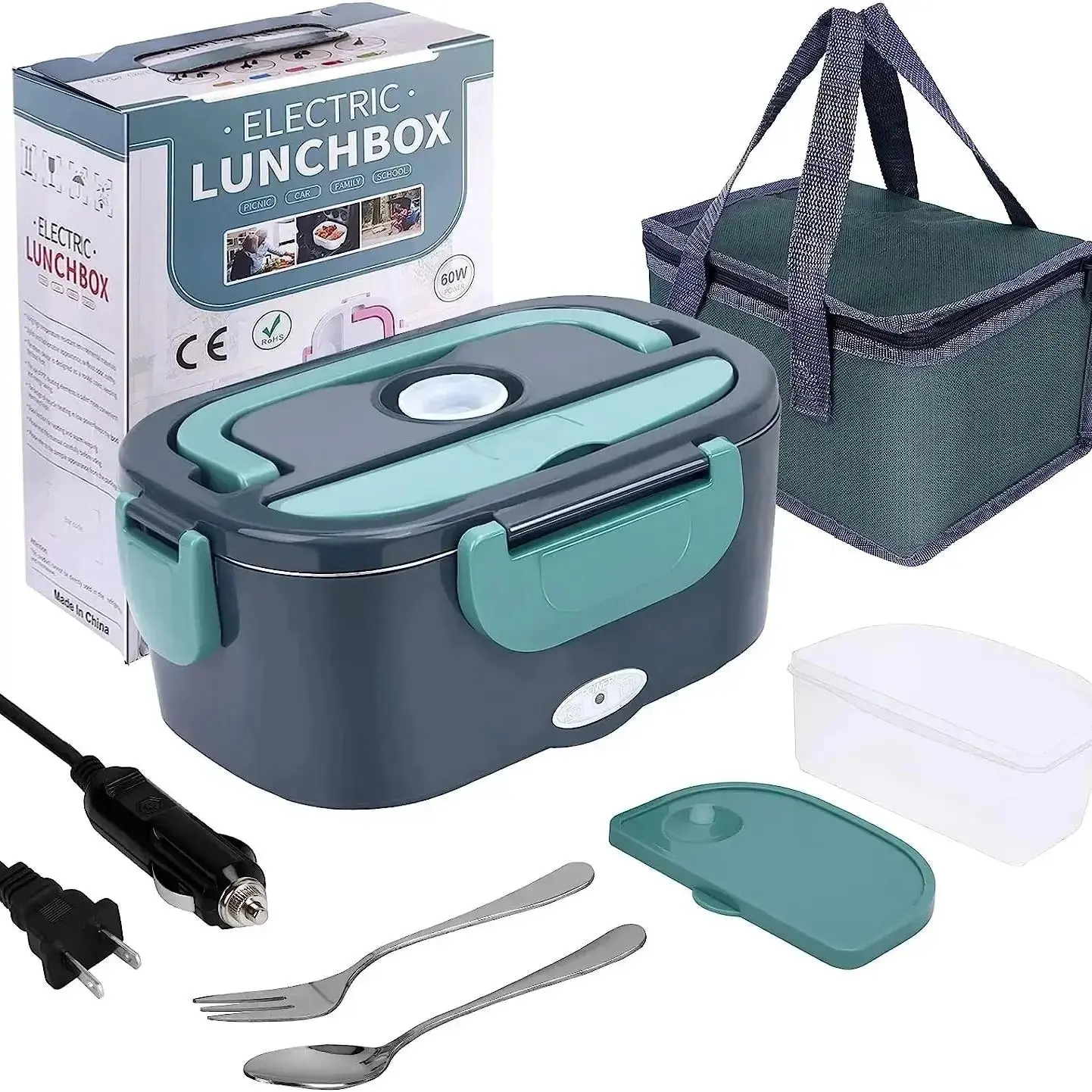 1.5L 60W Electric Portable Lunch Box – Perfect Leak-Proof Food Warmer for Home and Car!