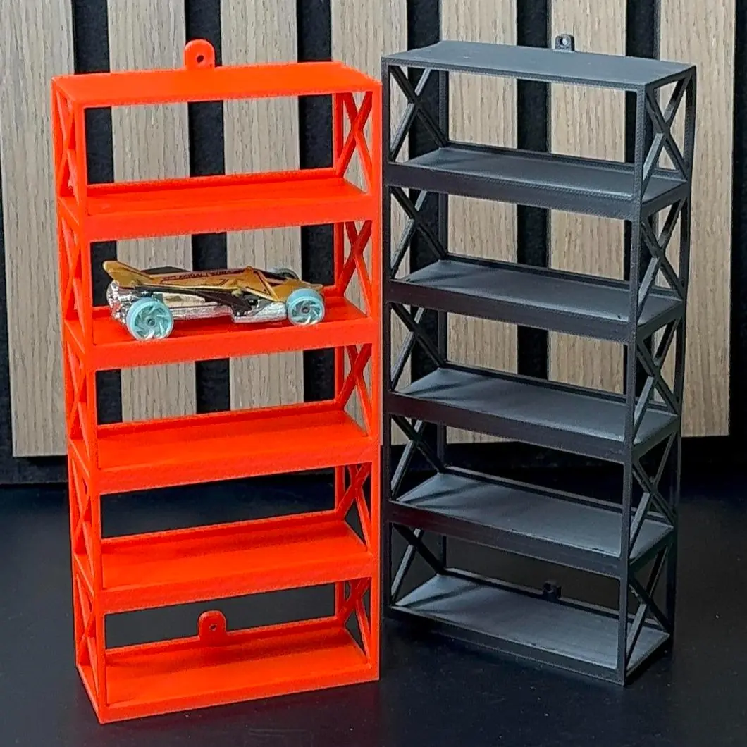 3D Hot Wheels Vertical Display Stand – Wall-Mounted Rack Holds 5 Diecast Cars – Space-Saving Organizer for Kids & Collectors