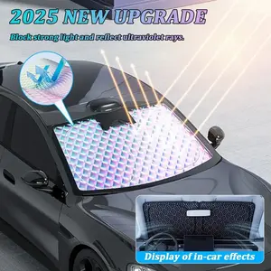 One-piece car sunshade effectively blocks sunlight portable and foldable windshield heat insulation cover effectively blocks sunlight suitable for most vehicles easy to store and has heat insulation effect Retractable Sun Shade