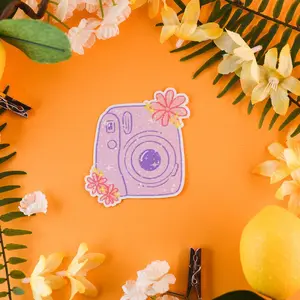Holographic Polaroid Camera Sticker