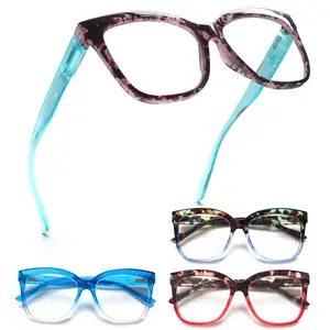 ZOELEAD 4 Pack Readers for Women Fashion Style Square Reading Glasses with Spring Hinge Blue Light Blocking for Men Ladies