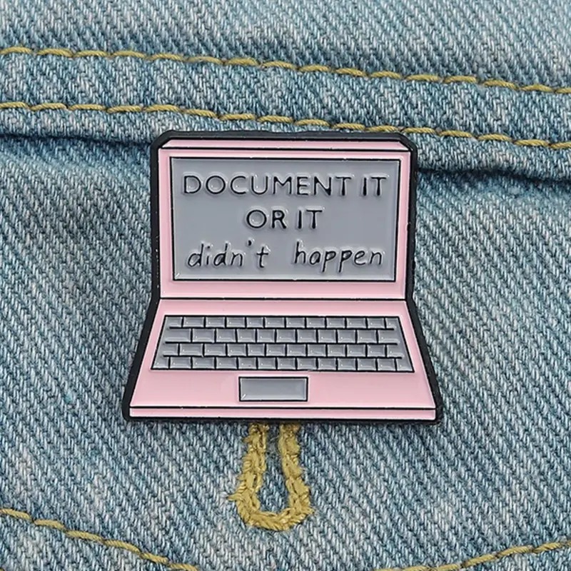 2025 New Style Letter Laptop Design Enamel Pin, Lapel Pin, Durable Metal Pins, Creative Laptop Shaped Brooch, Alloy Brooch Pin, Fashion Accessories for Women & Men, Clip, Jewelry