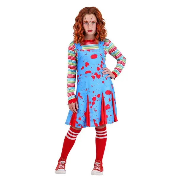 Girl's "Come Play" Killer Doll Costume