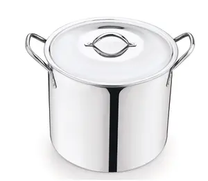 Mainstays 8-Qt Stainless Steel Stock Pot with Metal Lid Ultra Durable Stay-Cool Handles Hand Wash Only for Cooking