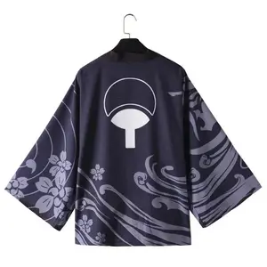 Naruto Anime Peripheral Cos Suit 3D Digital Printing Harajuku Kimono Jacket Cape for Men's Comic-Con Party Robe Knitting Polyester Clothes Menswear Cosplay Top Fashion Costumes Fabric Gamis Tropical