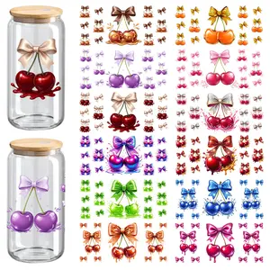 UV DTF Cup Wrap (12 Sheet Stickers) – for 16 oz Cups, Glass, Wood Crafts – Waterproof & Easy-Apply Decals for DIY Mug Decor