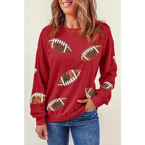 Sequin Football Patch Sweatshirt