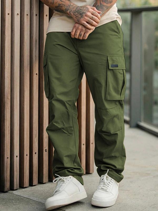 Men's Military Style Cargo Pants, Loose Fit Multi-Pocket Design, Perfect for Outdoor Activities & Daily Wear