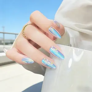 Wm-10pcs Dreamy Cat Eye Electroplated Nail Wraps, Aurora Beauty Nails, Style, Colored Electroplating, No Ca Prop 65