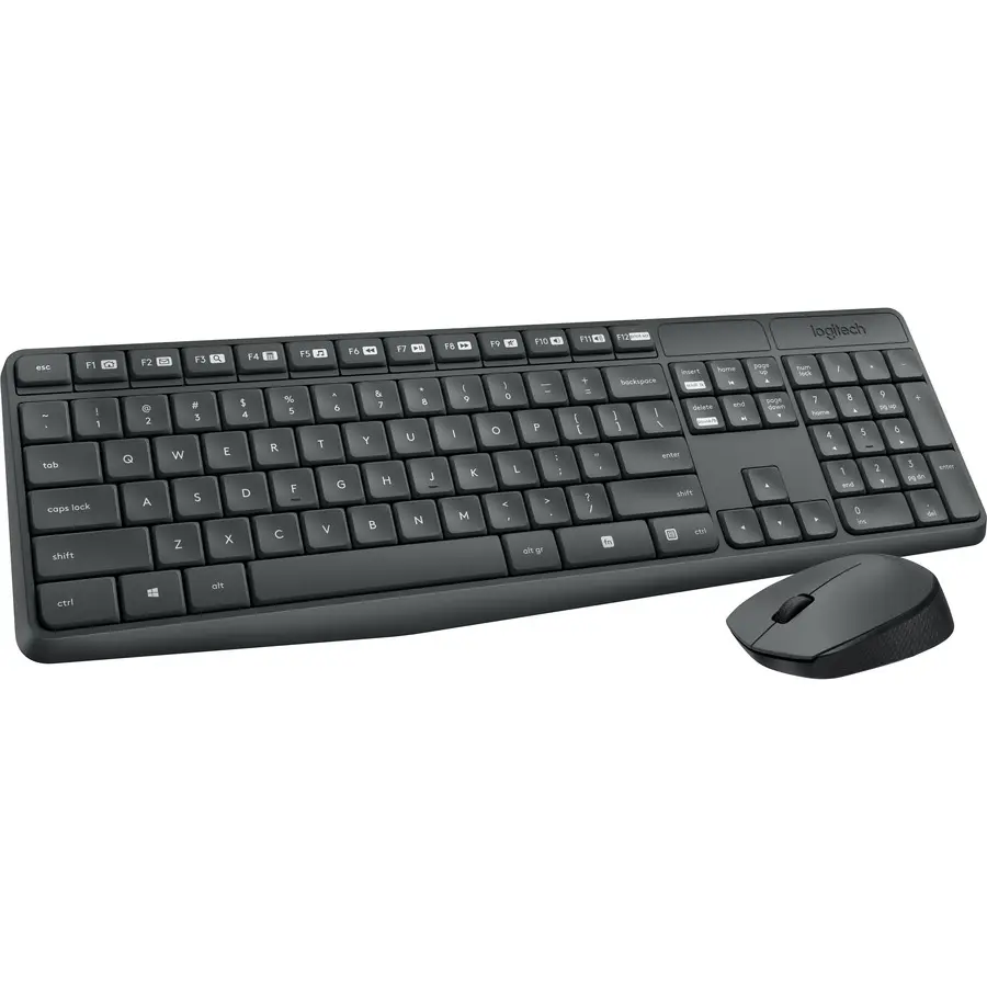 Logitech MK235 Wireless Computer Keyboards and Mouse Combo - Ergonomic Input Device for Home Office Use