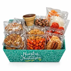 Nuestra Nostalgia 24pcs Assortment Basket with Freshly Made Candies Made with The Real Mexican Inspiration