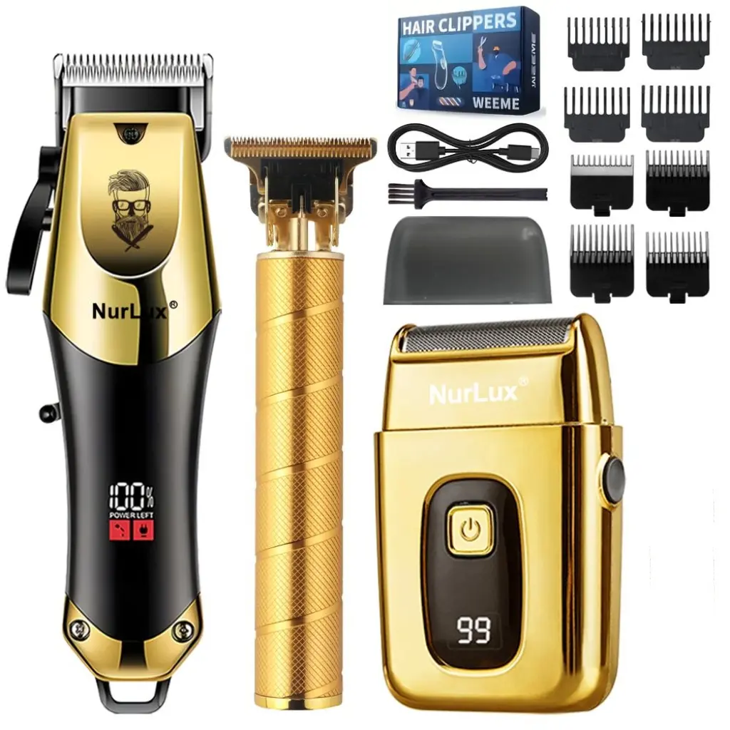 Hair Clippers for Men 3 in 1 Beard Trimmer Electric Razor Shavers with LED Display Cordless Clippers and Trimmers Set for Men's Grooming Kit Adjustable Handle Durable Salon trimmers women bikini trimmer split end trimmer barber equipment tiktokshopspringg