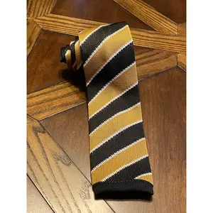 Black and Old Gold (Alpha Inspired) Knit Tie