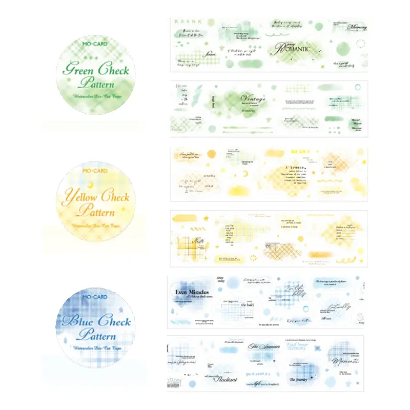 Mr.paper Colorful Line Sticker Tape Roll, 6 Designs, 5cm Wide X 200cm Long, Decorative Adhesive Strips for Scrapbooking & Gifts