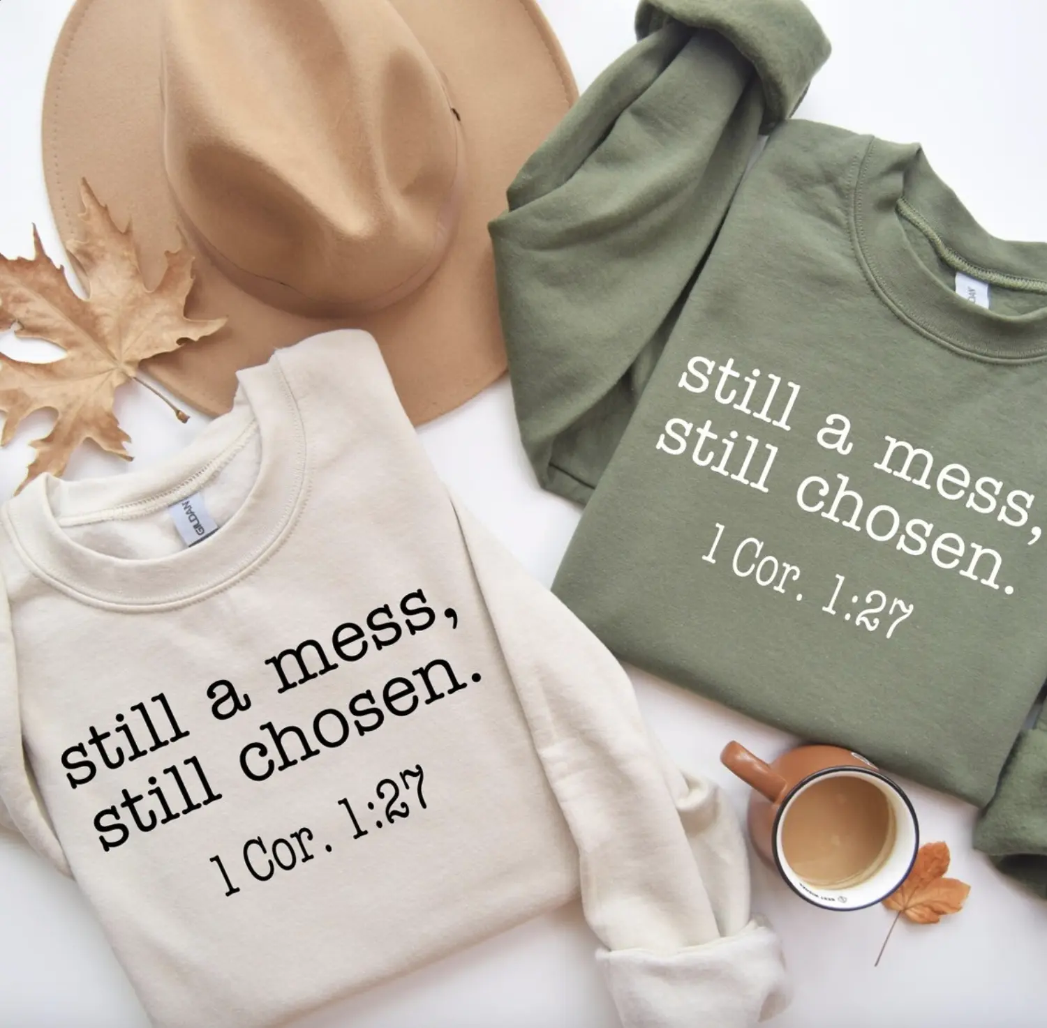 Still A Mess Still Chosen Sweatshirt, Bible Verse Sweater, Christian Shirt, Church Hoodie, Jesus Shirt, Religious Gifts, Christian Shirt for Women, Faith Shirt, Unisex Casual Cotton Graphic Tee, Gift For Women For Men
