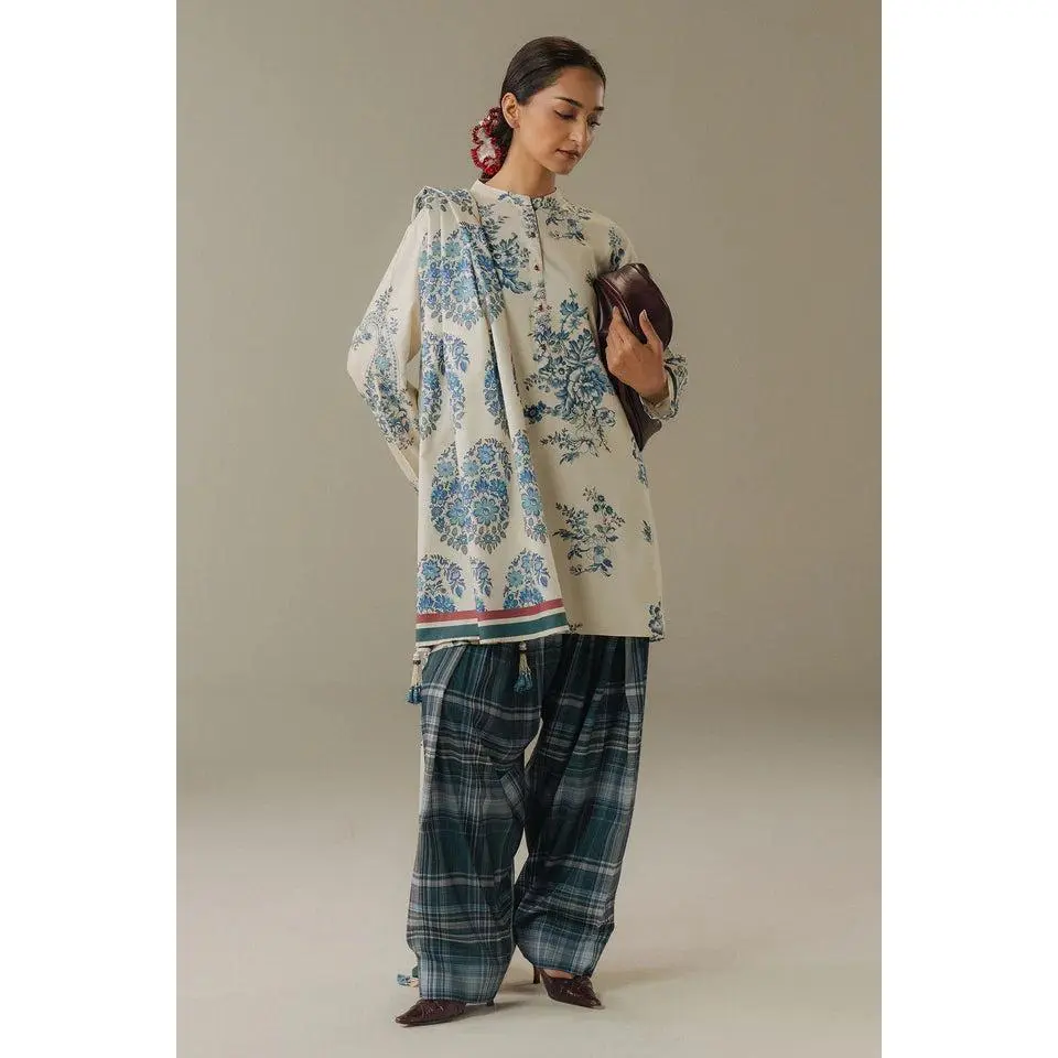 Zara Shahjahan - Coco-6A Hushed Ember Three Piece Linen