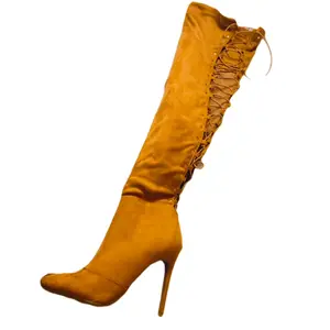 Ariana tan, thigh high closed toe heel, tan