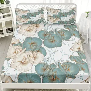 2/3pcs Floral Pattern Design Background Series Bed Cover Set, Suitable For Bedrooms, Hotels, Dormitories And Other Places, Machine Washable (1 Bed Cover +1/2 Pillowcase, Core-free)