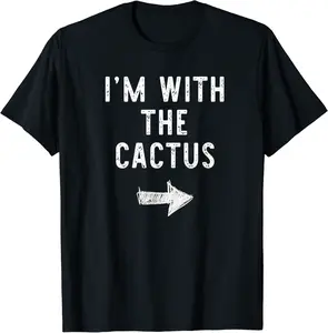 I'm With The Cactus Costume Halloween Matching Couple T-Shirt - Skyelardawnv Shop 40B07YT3ZBD4