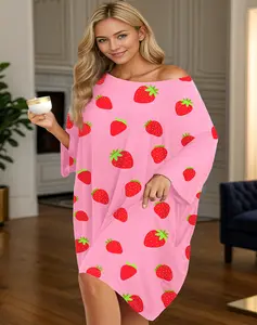 KFUBUO Plus Size Nightgowns for Women Oversized Sleep Shirts Bamboo Viscose Sleep Tee Short Sleeves Print Sleepwear With Pocket  Comfortable Cute Fits S-5XL Pajamas  Loungewear Soft Stretchy