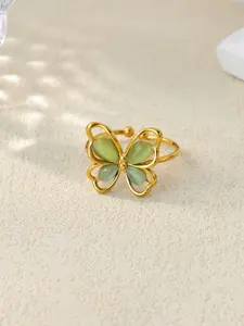 Lucky Butterfly Cat Eye Stone Ring, Elegant Accessory Gift for Women & Girls, Fashion Daily Wear Jewelry, Fashionable Jewelry