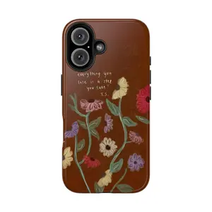 T.S. Quote with Flowers Eras Tour iPhone 16 15 14 13 12 Pro Max Case, Eras Tour Tough Case, Flowers Aesthetic, Tough Cover, World Tour, AlbumnotData