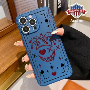 Case for iPhone 15 Plus 16 Pro Max 14 13 12 11 XS XR E Mysterious Joker Card Liquid Silicone Camera Protection Ultra Thin Soft Phone Cover Gift for Male