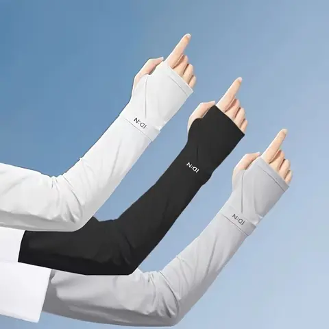 Unisex 3-Pair Polyamide Durable Ice Silk Cooling Arm Covers - Slip-On, High-Stretch Fit, Drive-Day UV Guard, Protective Arm Sleeves for Driving, Outdoor Sports
