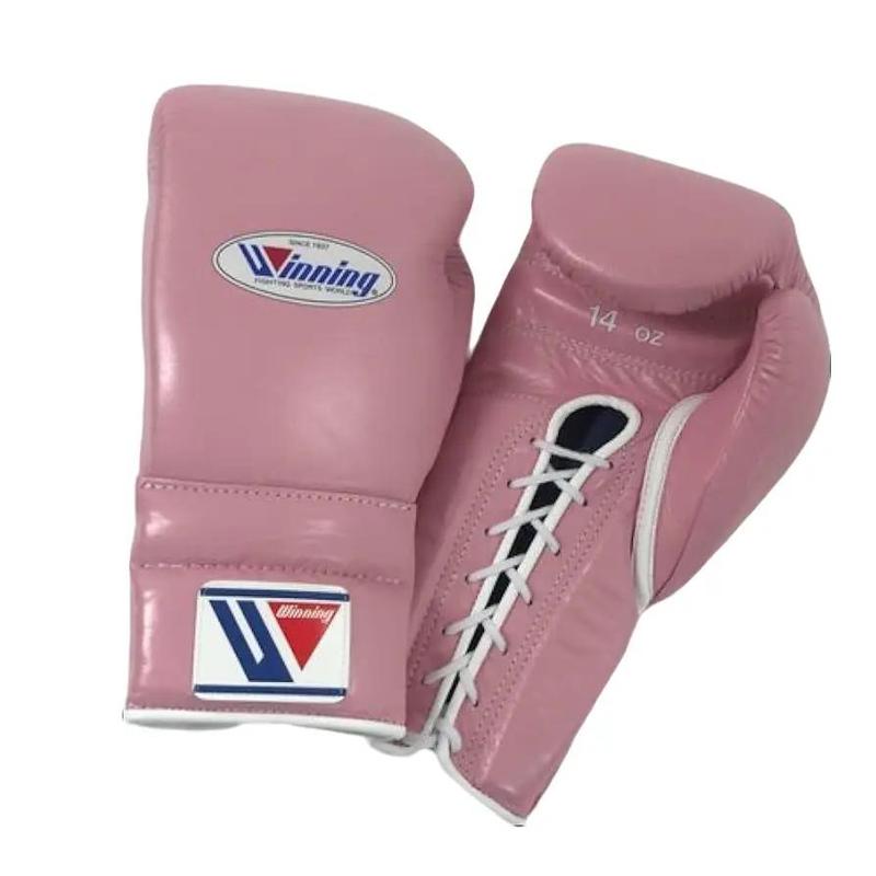 Winning Boxing Gloves Lace Up Pink 14oz.