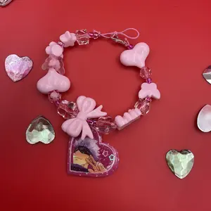 Gojo jujutsu kaisen braceclet coquette hair bow charm glitter hearts kawaii cute jewlery anime