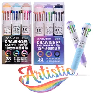 28/30 Color Drawing Ballpoint Pens, Stackable Colors, Strong Coverage, Soft Grip, Cartoon Trp Colored Pencils, Student Gift, Ballpoint Pen Set