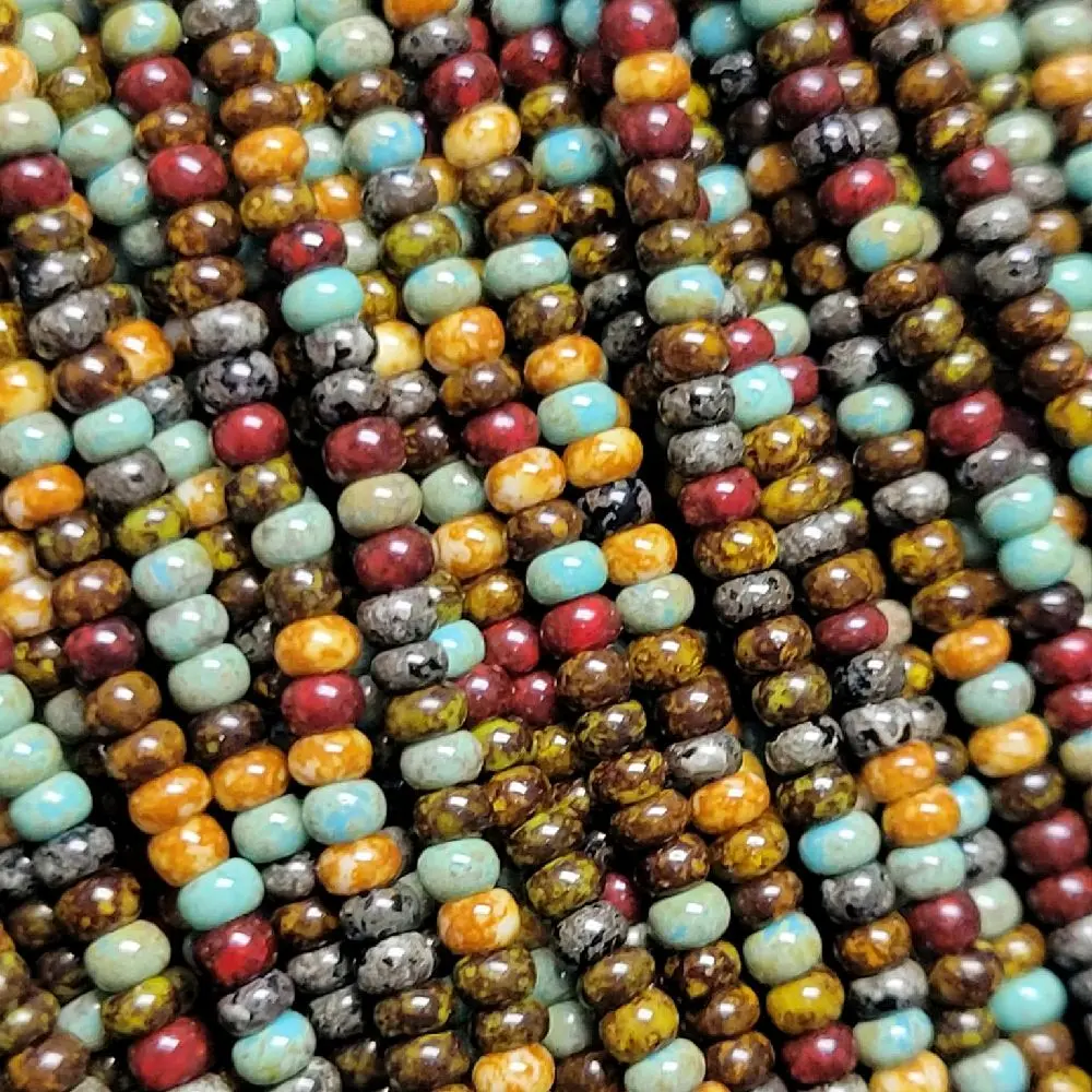 Marbled Picasso SET 8 Colorful Vintage Jewelry Beads Size 11/0 No Jewelry Beads