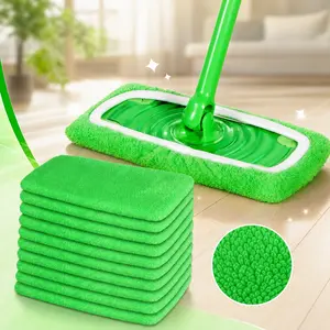 Reusable Microfiber Mop Pads, Washable Replacement Swiffer Mop, 10PCS Durable Replacement Pads for Wet Dry Floor Cleaning