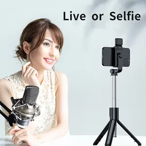 1Phone Tripod & Selfie Stick, Extendable Cell Phone Tripod Stand with Wireless Remote and Phone Holder, Compatible with iPhone Android Phone-1