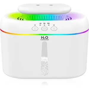 2L humidifiers for bedroom Large Room Home Ultra-Quiet 28 dB Quiet Supersized Cool Mist Air Humidifier for Baby Nursery,Dual Nozzie,Easy to Clean & Fill, 7 Color NightLight