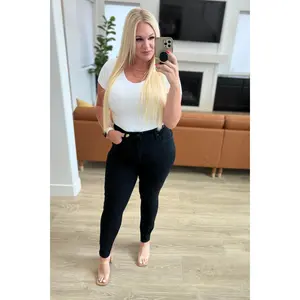 Audrey High Rise Control Top Classic Skinny Jeans in Black