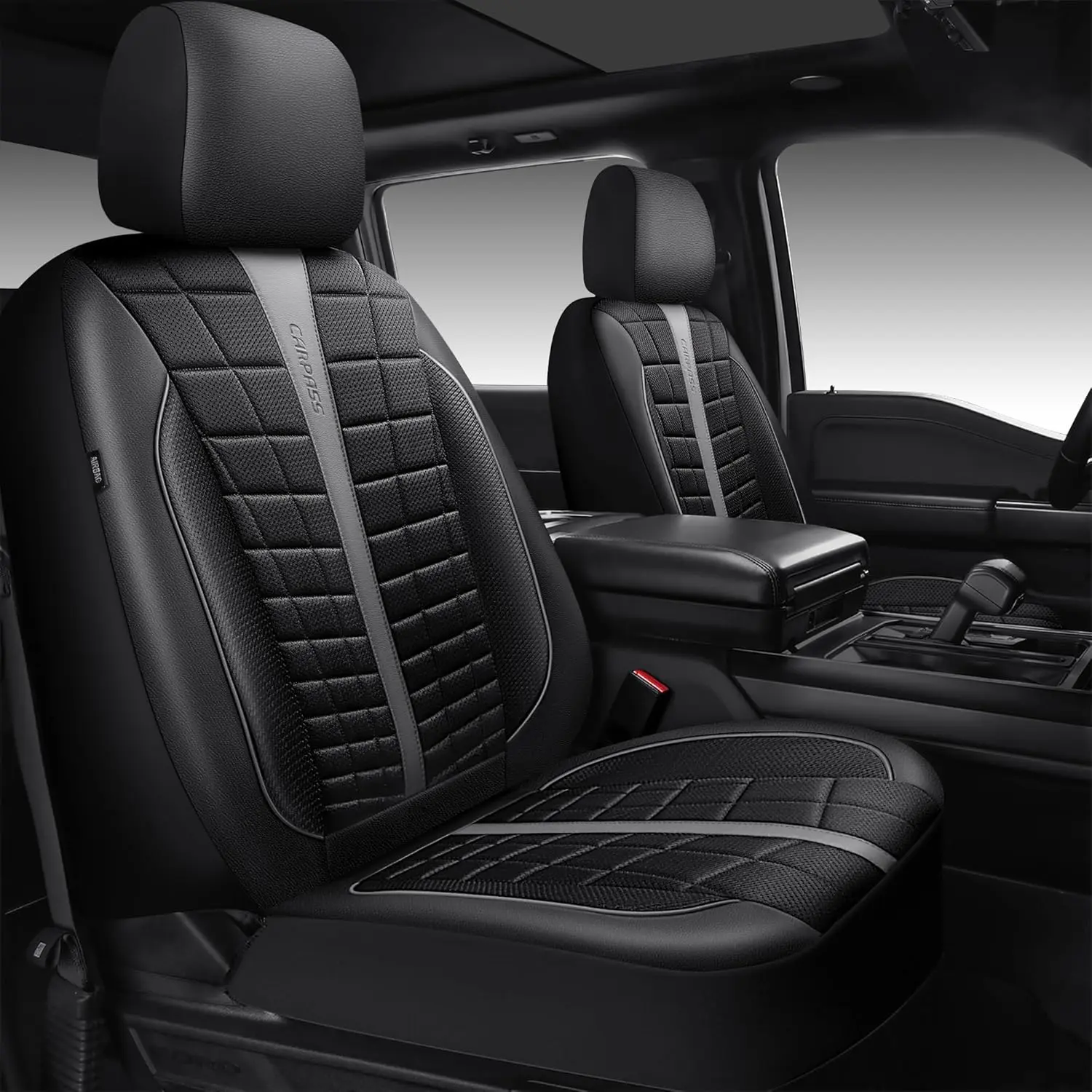 Black&Gray Air Mesh Leather Car Seat Covers