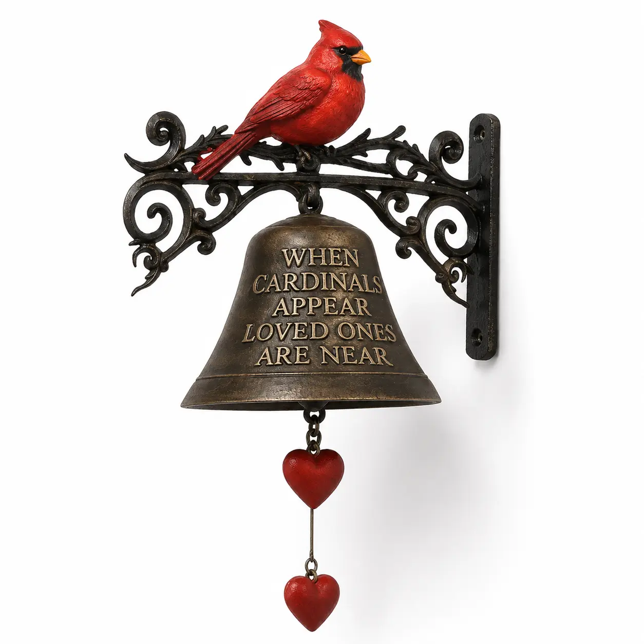 Cardinal Memorial Garden Bell, Outdoor Garden Decor for Home Improvement Projects
