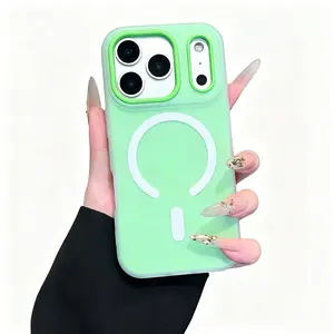 For iPhone 12 13 14 15 16 17 Pro Max Plus Air, Sweet Y2K Minimal Solid Color Phone Case, Comfort Silky Touch Frosted Translucent Shell, Raised Lens Anti-Drop MagSafe Wireless Charging Protector
