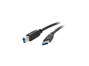 Nippon Labs USB3-6AB-2P 6 ft. USB 3.0 Type A Male to B Male Cable for Printer and Scanner, Black - 2 Packs