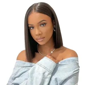 MORE FACE Straight Short Bob Wig Human Hair 13x4 13x6 Transparent Lace Front Wig Pre Plucked With Baby Hair